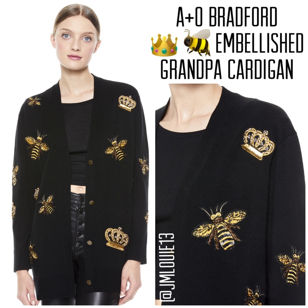 Alice + Olivia Bradford Queen Bee Embellished Cardigan